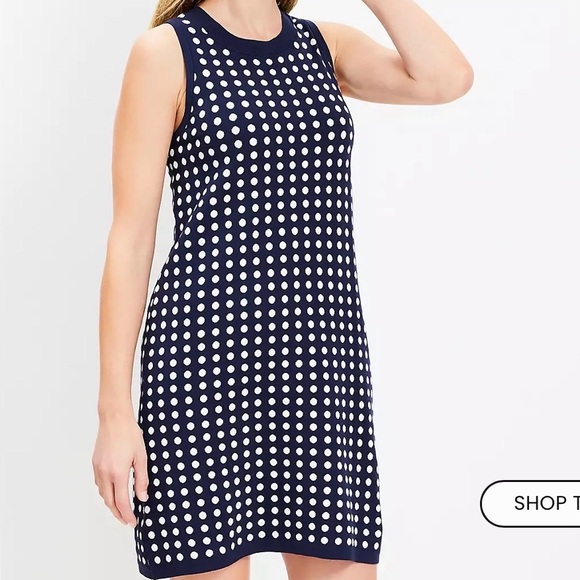LOFT Dresses & Skirts - LOFT Navy and White Polka Dot Mini Dress